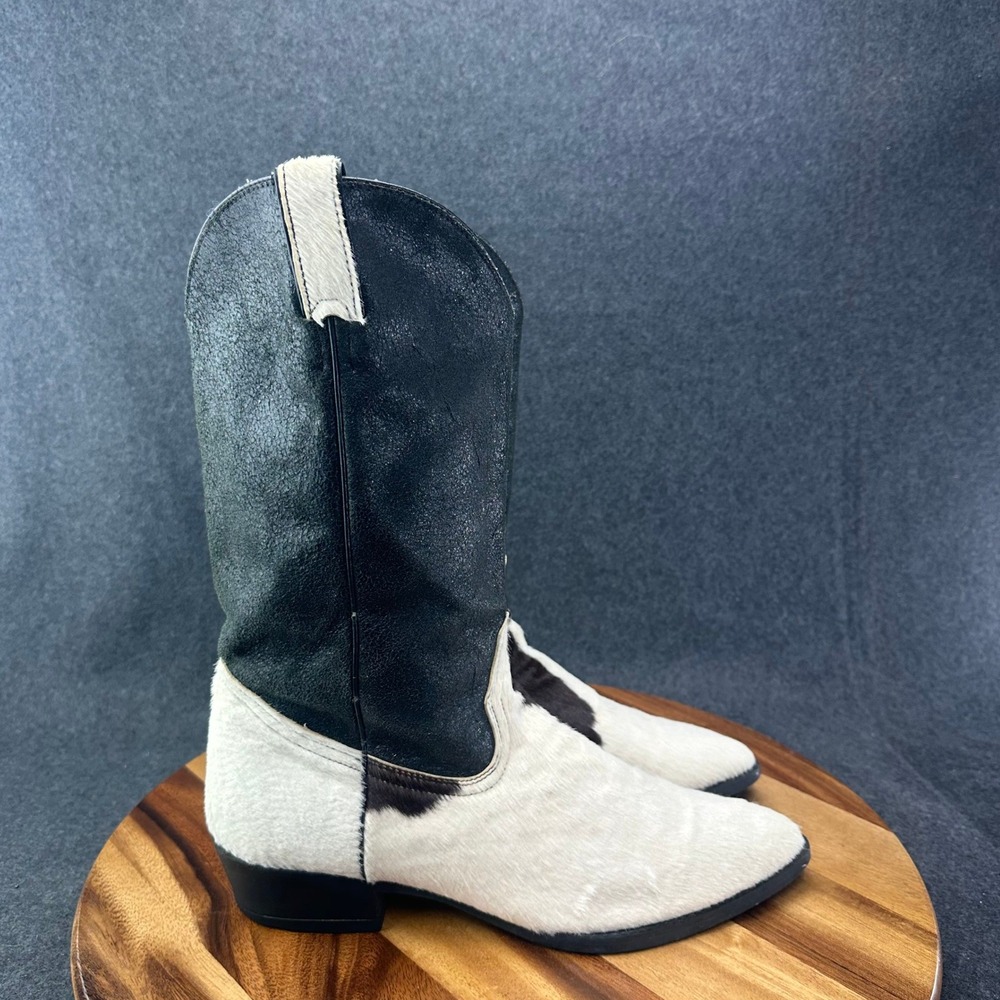 Code West By Dan Post Vintage Hair On Hide Cowboy Boots Womens 10 OCW